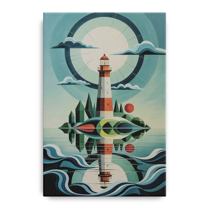 Lighthouse on the Island Front - Canvas Wall Art