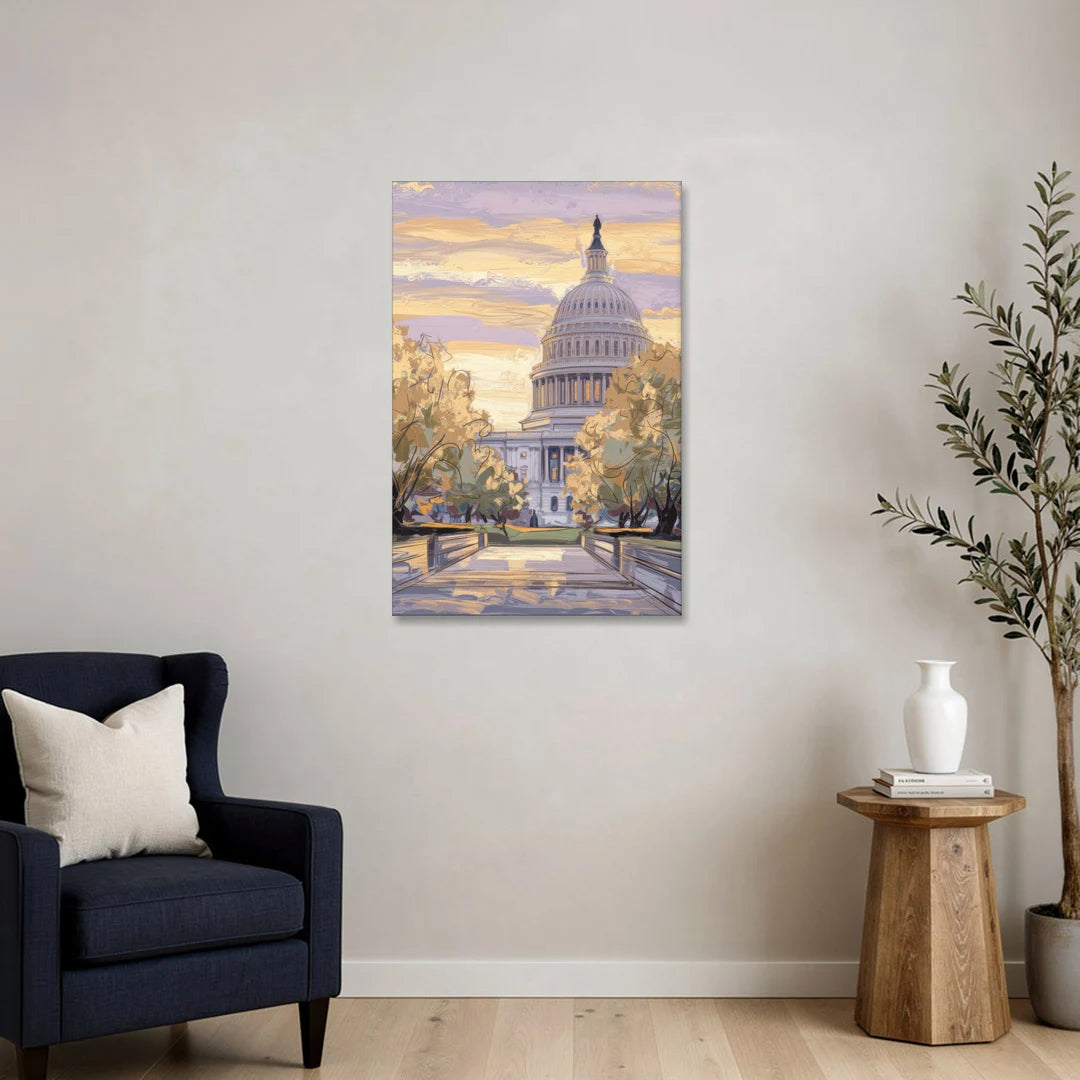 Lincoln Capitol Building - Canvas Wall Art - Sofa - 24x36