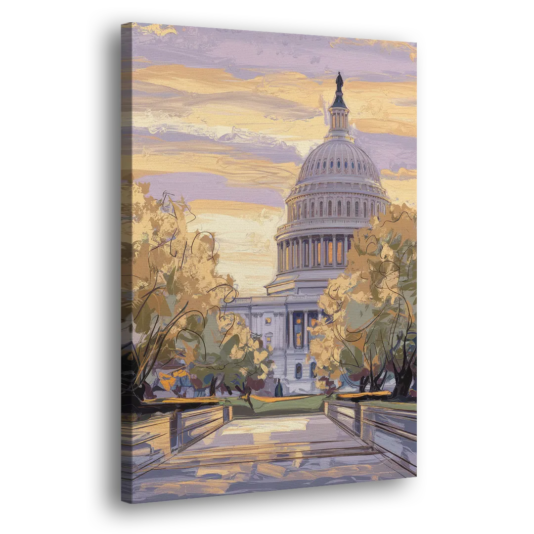Lincoln Capitol Building Side - Canvas Wall Art