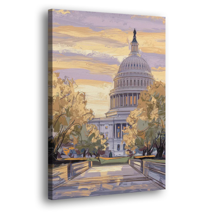 Lincoln Capitol Building Side - Canvas Wall Art