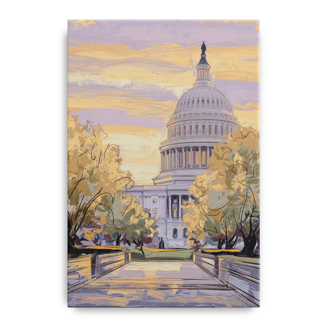Lincoln Capitol Building Front - Canvas Wall Art