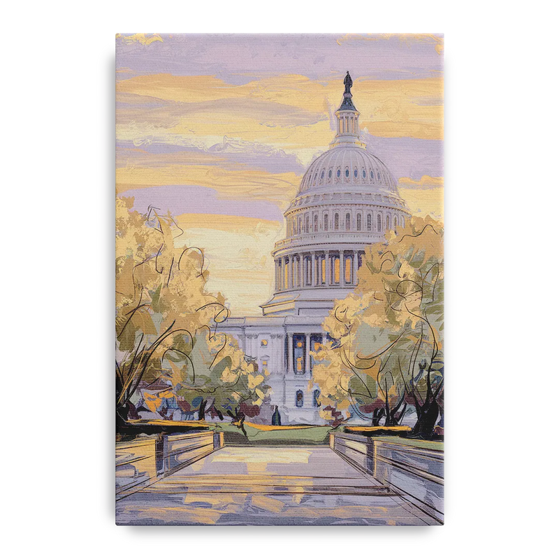 Lincoln Capitol Building Front - Canvas Wall Art