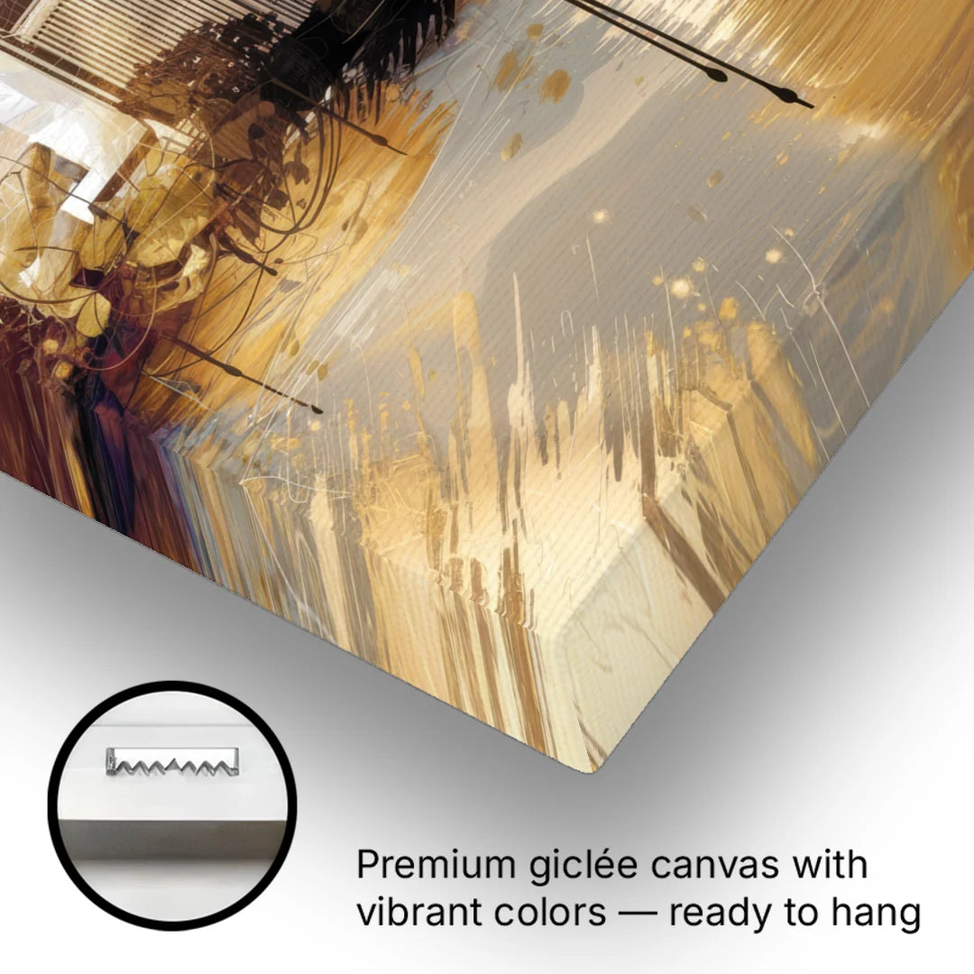 Lincoln Downtown Streetscape - Canvas Wall Art - Gallery Wrap Corner