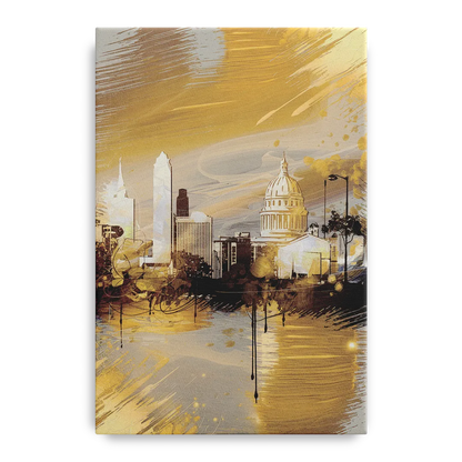 Lincoln Downtown Streetscape Front - Canvas Wall Art