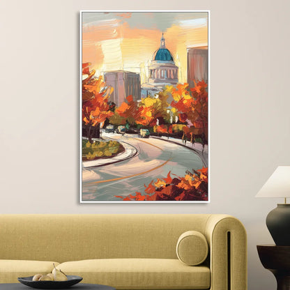 Lincoln Scenic Views Living Room - White Canvas Wall Art