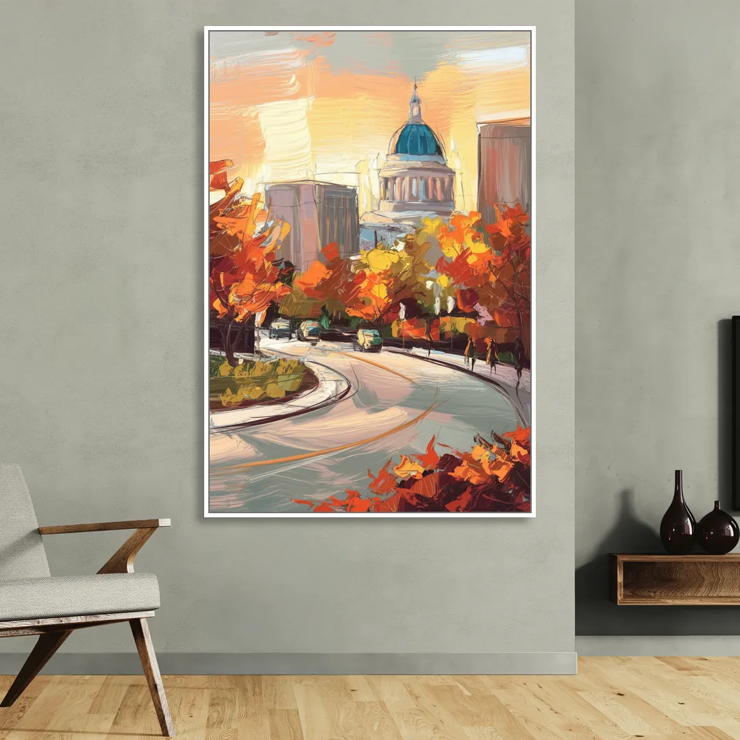 Lincoln Scenic Views Sitting Room - White Canvas Wall Art