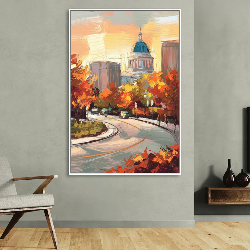 Lincoln Scenic Views Sitting Room - White Canvas Wall Art