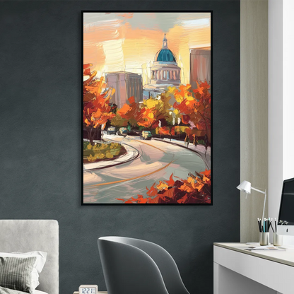 Lincoln Scenic Views Sitting Room - Black Canvas Wall Art