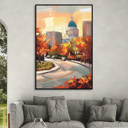 Lincoln Scenic Views Living Room - Black Canvas Wall Art