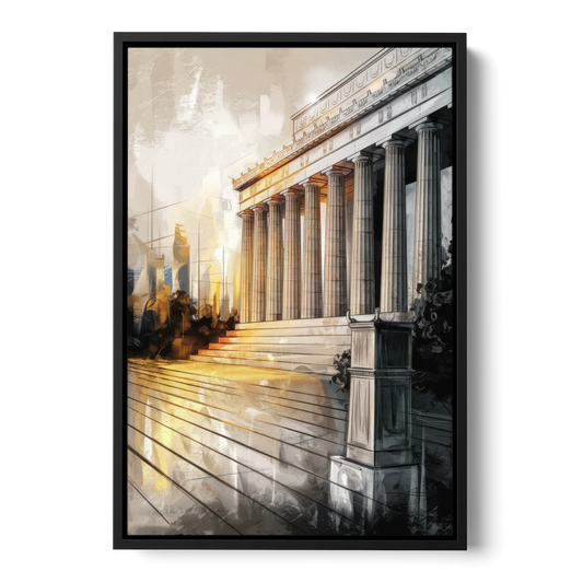 Lincoln Urban Charm - Black Framed Canvas Wall Art - Front