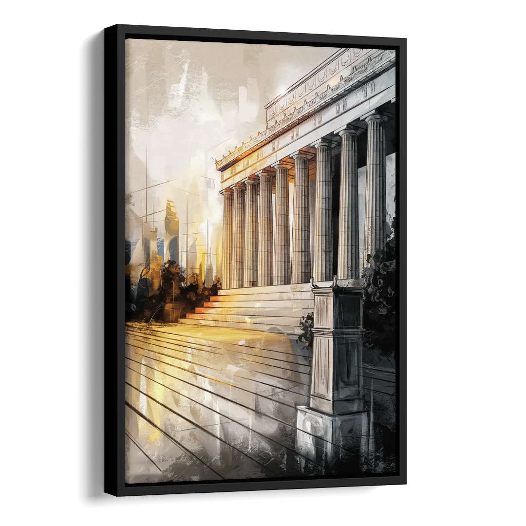 Lincoln Urban Charm Side - Black Canvas Wall Art