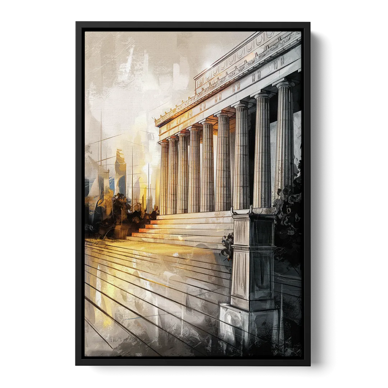 Lincoln Urban Charm Front - Black Canvas Wall Art