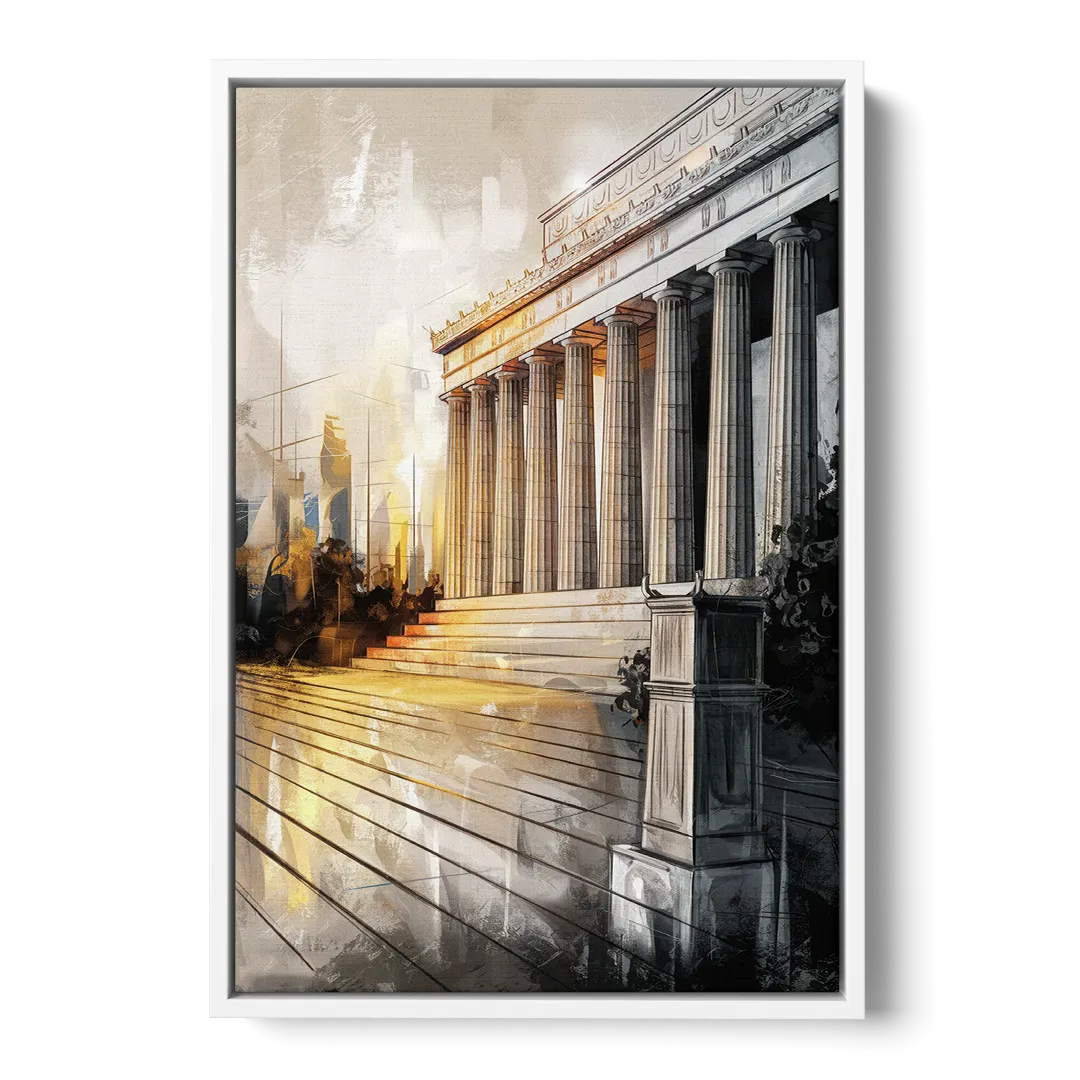 Lincoln Urban Charm Front - White Canvas Wall Art