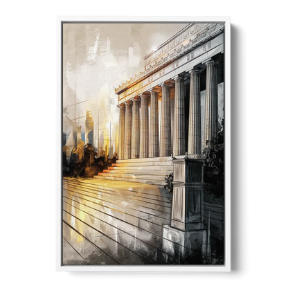 Lincoln Urban Charm Front - White Canvas Wall Art