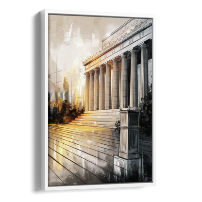 Lincoln Urban Charm Side - White Canvas Wall Art