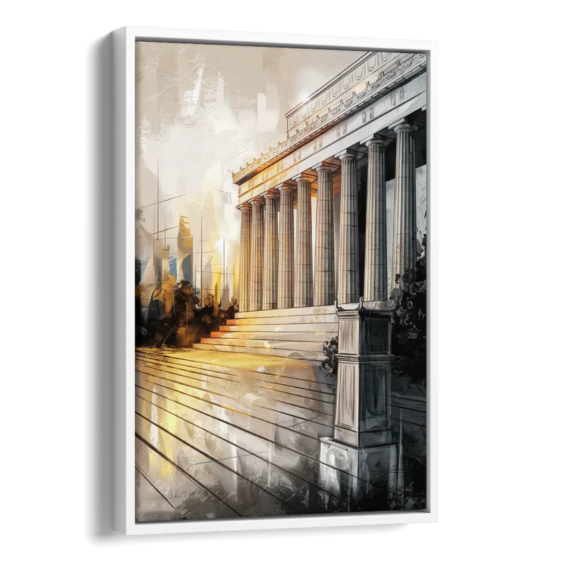 Lincoln Urban Charm Side - White Canvas Wall Art