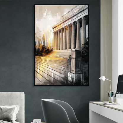 Lincoln Urban Charm Living Room - Black Canvas Wall Art