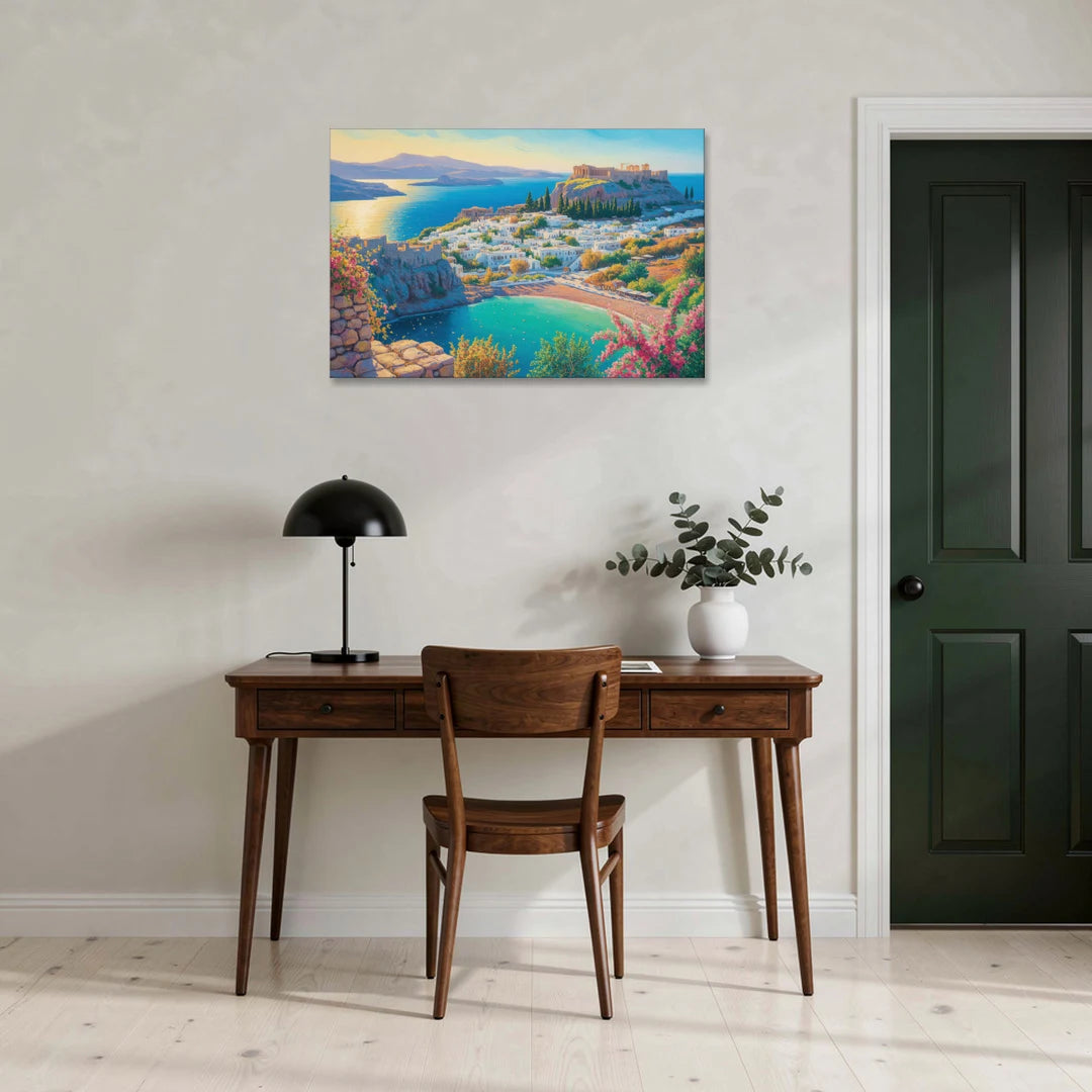 Lindos Views - Canvas Wall Art - Office - 36x24