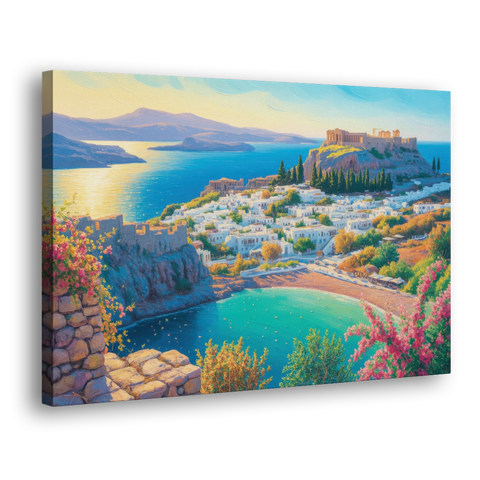 Lindos Views - Canvas Wall Art - Side