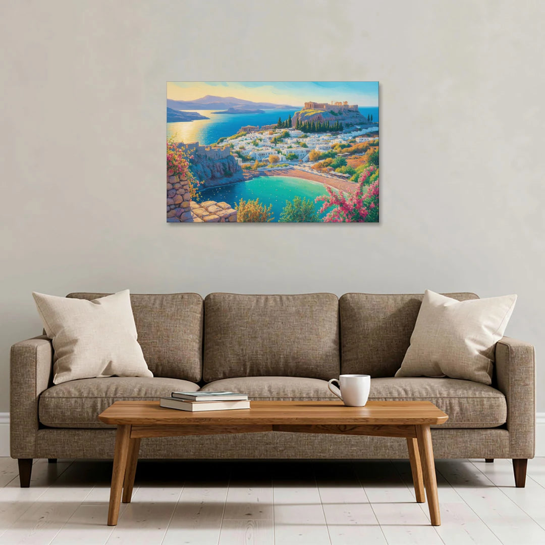 Lindos Views - Canvas Wall Art - Sofa - 36x24