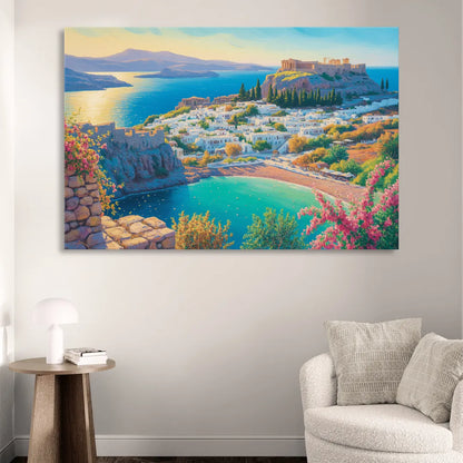 Lindos Views Living Room - Canvas Wall Art