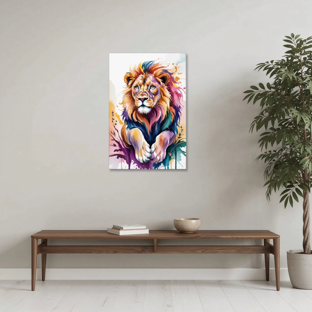 Lion in Abstract Form - Canvas Wall Art - Coffee Table - 24x36