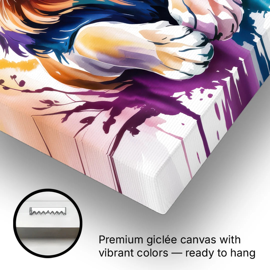 Lion in Abstract Form - Canvas Wall Art - Gallery Wrap Corner