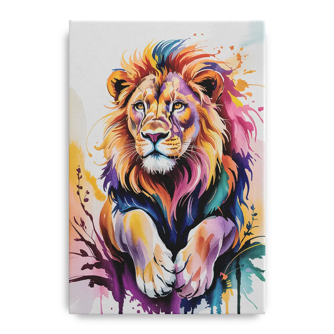 Lion in Abstract Form Front - Canvas Wall Art