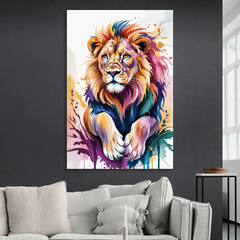 Lion in Abstract Form Living Room - Canvas Wall Art