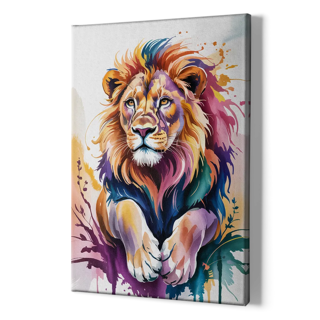 Lion in Abstract Form - Canvas Print Art Sides