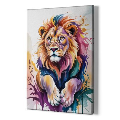 Lion in Abstract Form - Canvas Print Art Sides