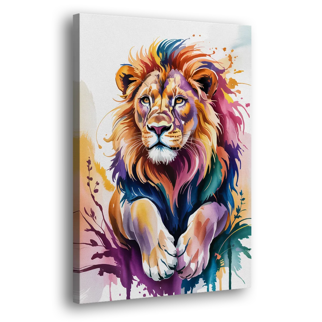 Lion in Abstract Form Side - Canvas Wall Art