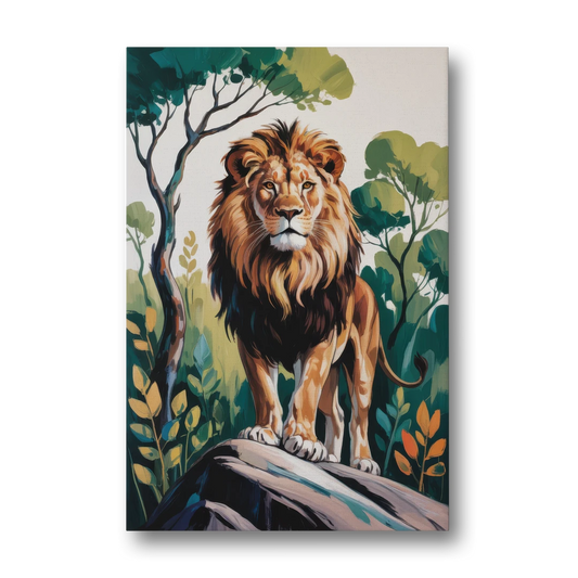 Lion in Harmony - Canvas Wall Art - Front