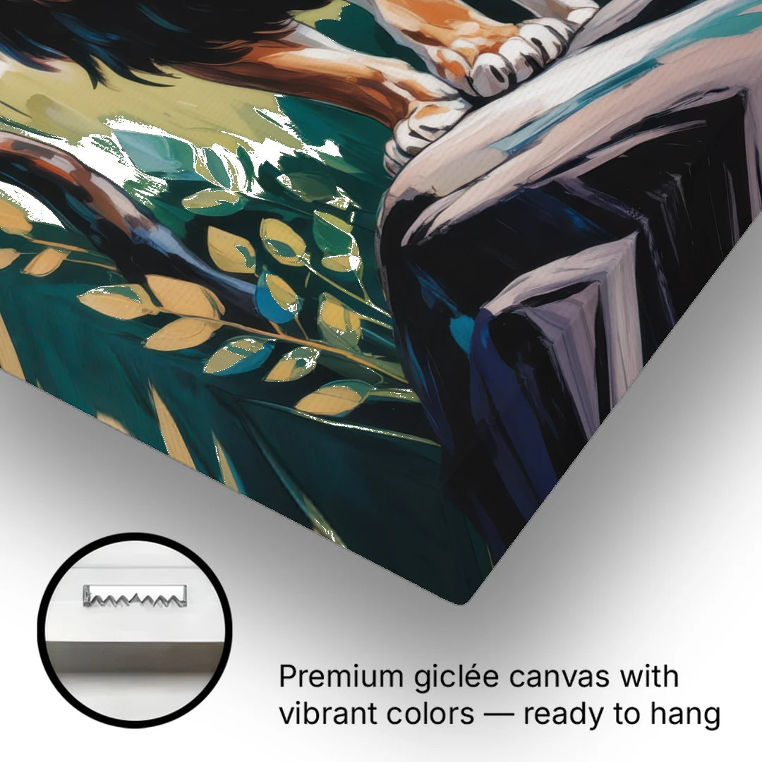 Lion in Harmony - Canvas Wall Art - Gallery Wrap Corner