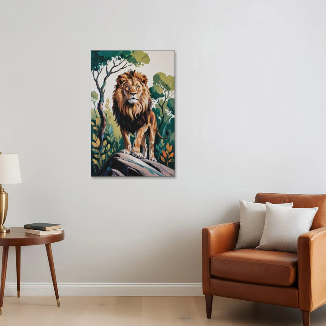 Lion in Harmony - Canvas Wall Art - Sofa - 24x36