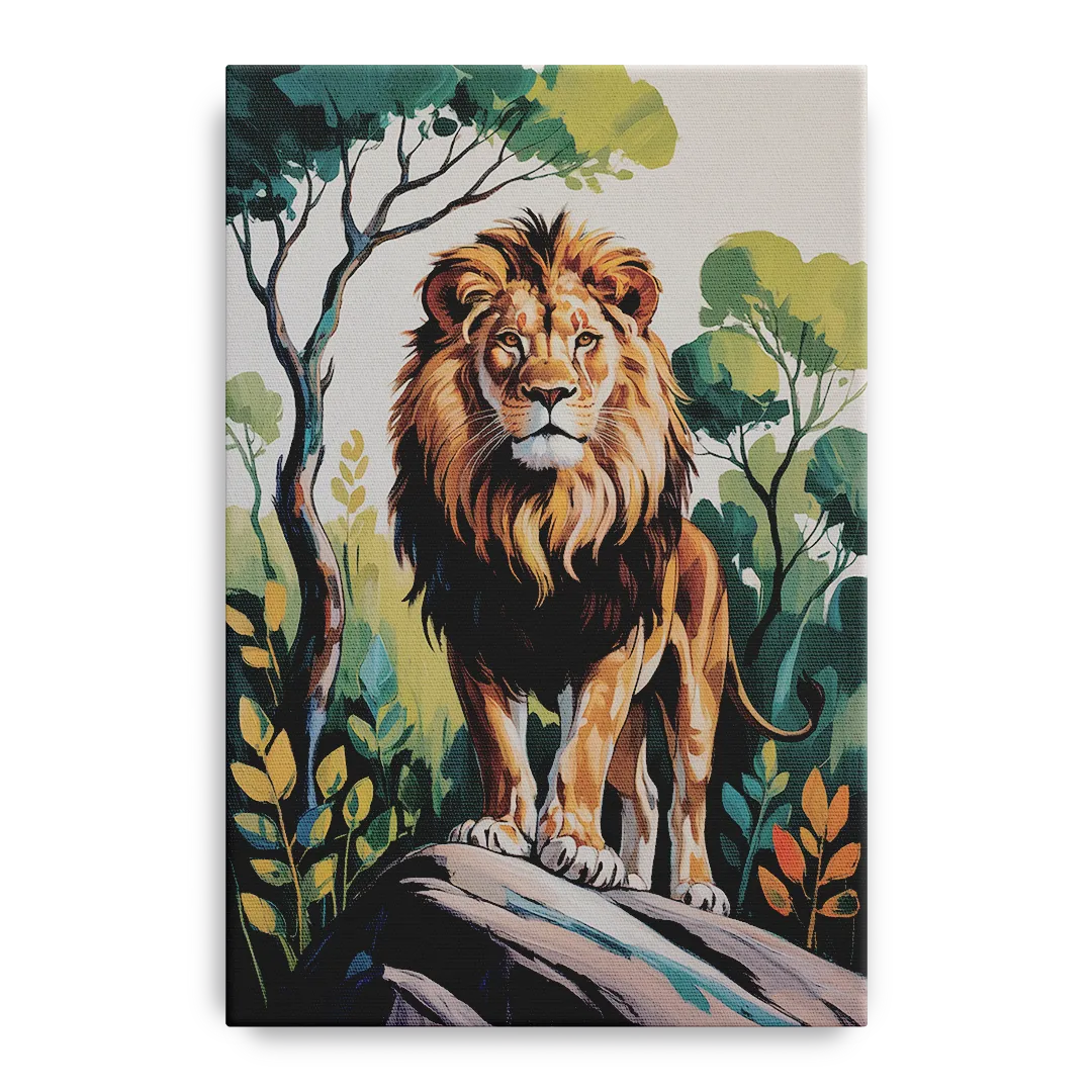 Lion in Harmony - Canvas Wall Art