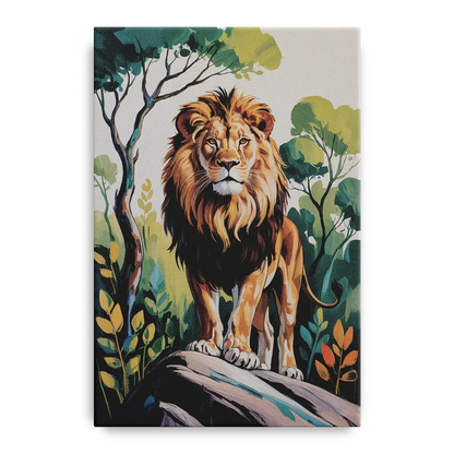 Lion in Harmony - Canvas Wall Art