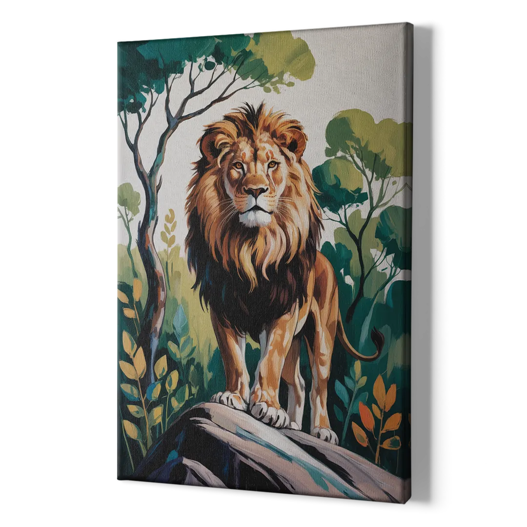 Lion in Harmony - Canvas Print Art Sides