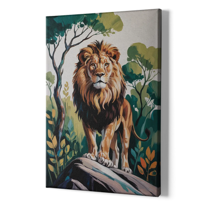 Lion in Harmony - Canvas Print Art Sides