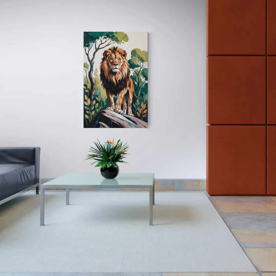 Lion in Harmony - Canvas Wall Art Living Room