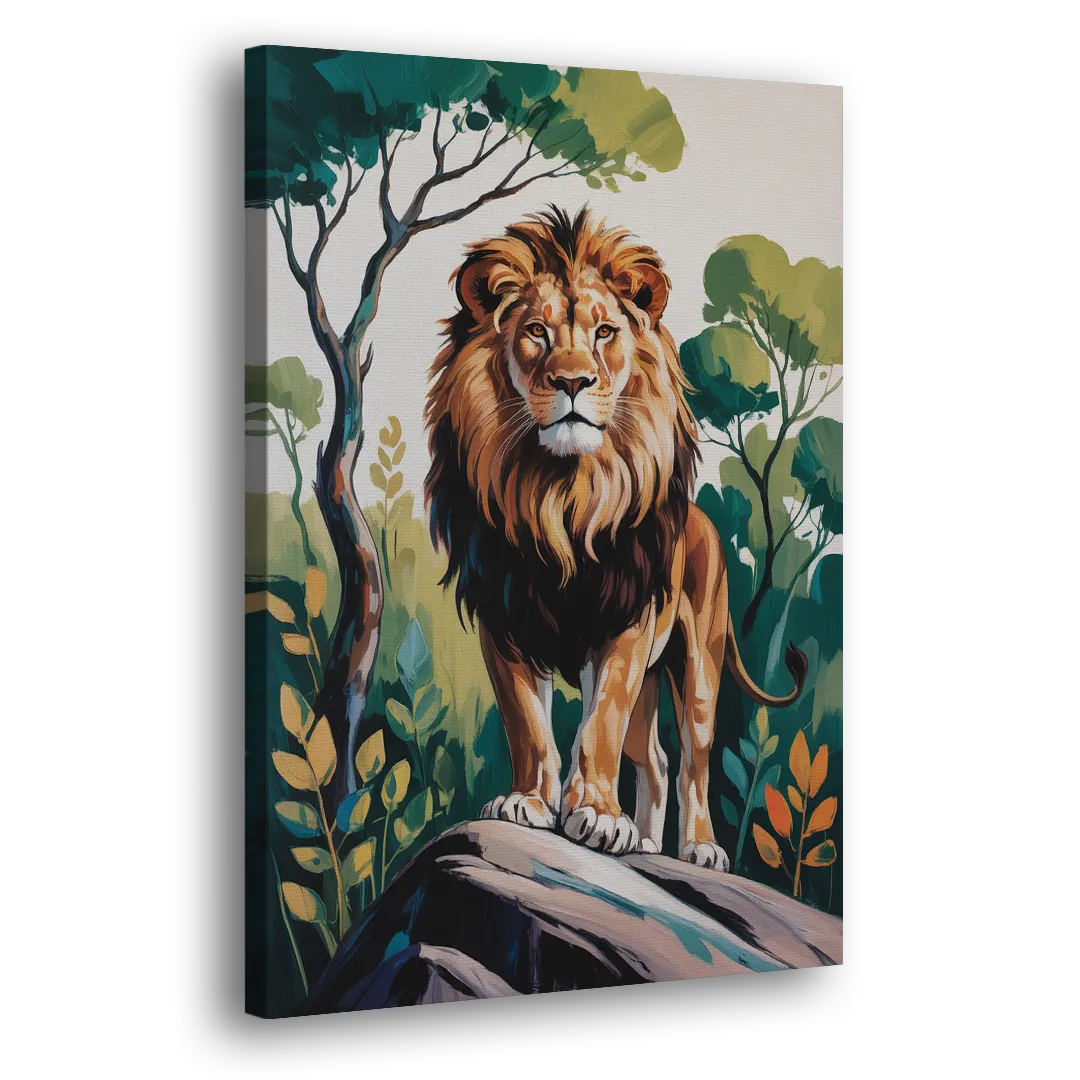 Lion in Harmony Side - Canvas Wall Art