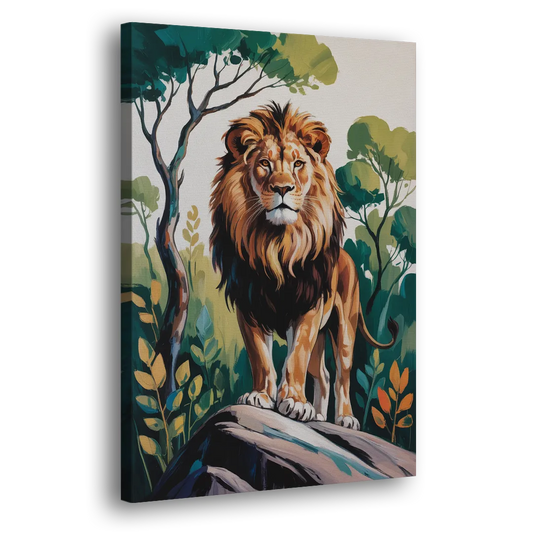 Lion in Harmony Side - Canvas Wall Art