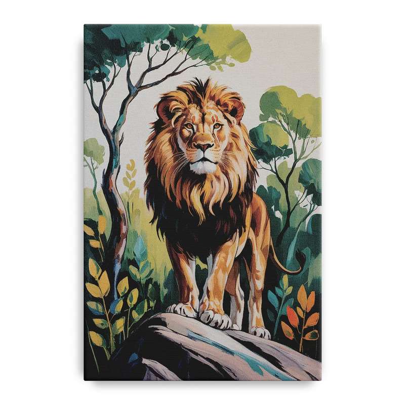 Lion in Harmony Front - Canvas Wall Art