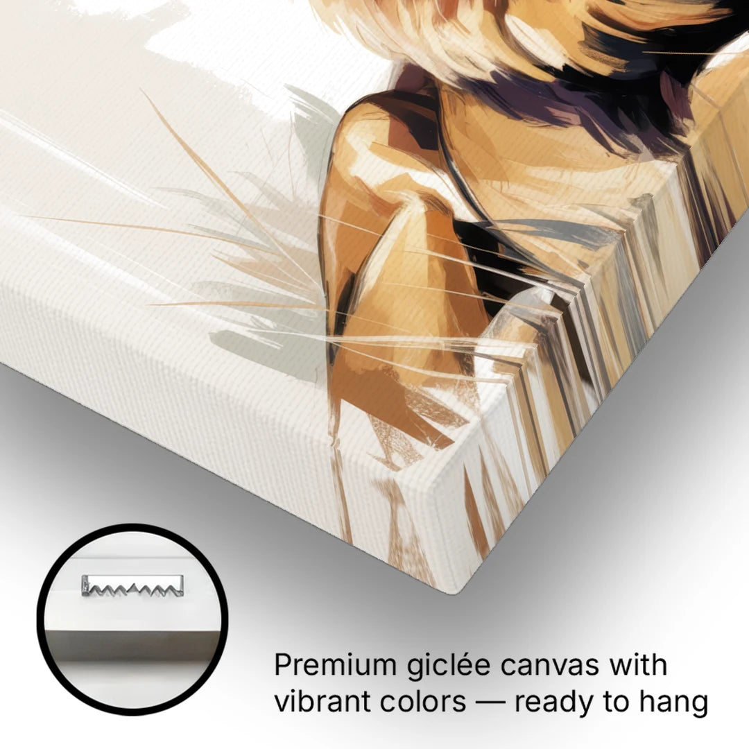 Lion in Thought - Canvas Wall Art - Gallery Wrap Corner