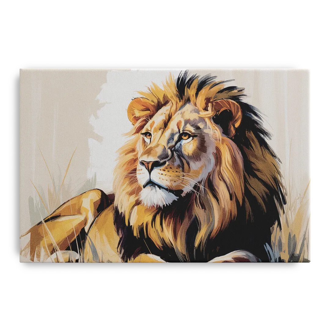 Lion in Thought Front - Canvas Wall Art