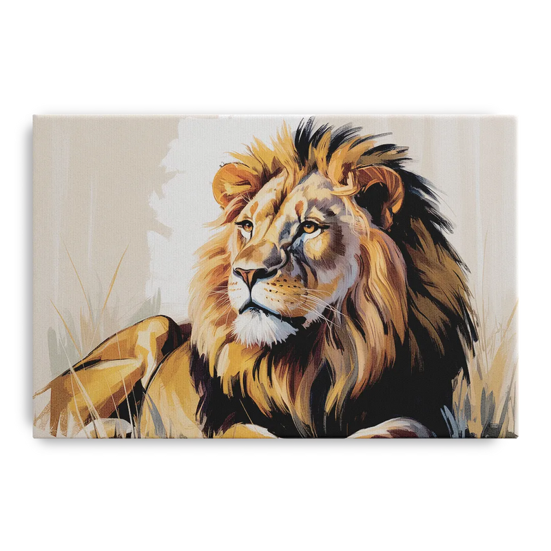 Lion in Thought Front - Canvas Wall Art