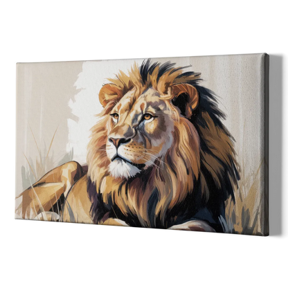 Lion in Thought - Canvas Print Art Sides