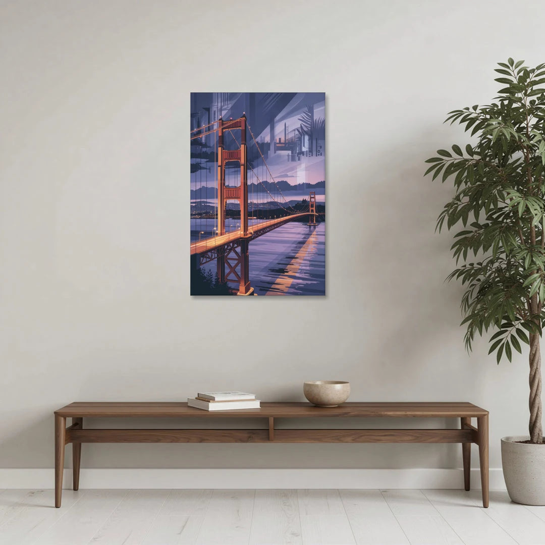 Lions Gate Bridge Twilight - Canvas Wall Art - Coffee Table - 24x36
