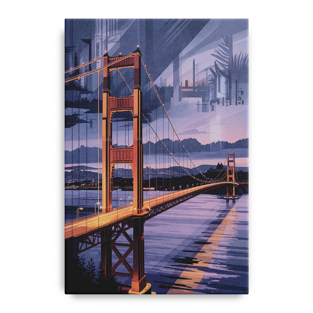 Lions Gate Bridge Twilight Front - Canvas Wall Art