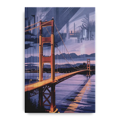 Lions Gate Bridge Twilight Front - Canvas Wall Art